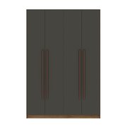 Manhattan Comfort Gramercy 2-Section Wardrobe Closet in Nature and Textured Grey 157GMC7